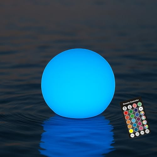 RKDTX LED-Kugel-Licht, 10,2 cm, schnurloses Kugellicht mit Fernbedienung, 16 Farbwechsel-Nachtlicht für Kinder, wiederaufladbare Stimmungslampe, IP68 wasserdicht für Zuhause, Party, Pool