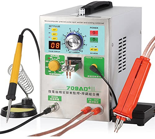 GLJTUO Saldatrice A Punti per Batterie 709Ad+ per Saldatura di Pacchi Batteria agli Ioni di Litio, Saldatrice per Batterie al Litio 18650, Saldatrice A Punti Automatica A Induzi,