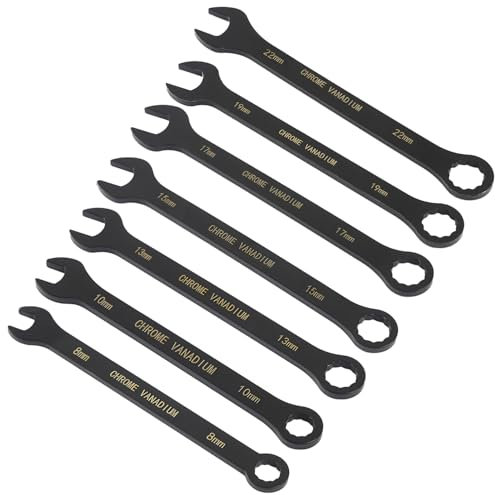 7 Pcs Spanner Sets, 8-22mm Heavy Duty High Carbon Steel Wrench Set, Metric Spanners for Bike, Car, Plumbing, Mechanical, Home Repairs