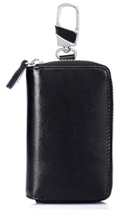 UFOVAOK Schlüsseletui Herren Schlüsselmäppchen Leder Herren- Echte Leder-Schlüsseltasche Klein mit Haken (4,7x2,7x0,86 Zoll) - Für Haustür- Autoschlüssel