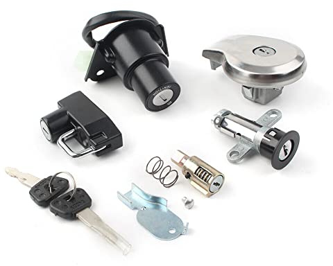 Motorcycle Ignition Switch Lock Set w/Keys - Ignition,Gas Cap,Steering,Seat & Helmet Lock for Yamaha XV250 250 /V Star 250 /Route 66 /XV125 4RF /Virago XV535 1988-2024