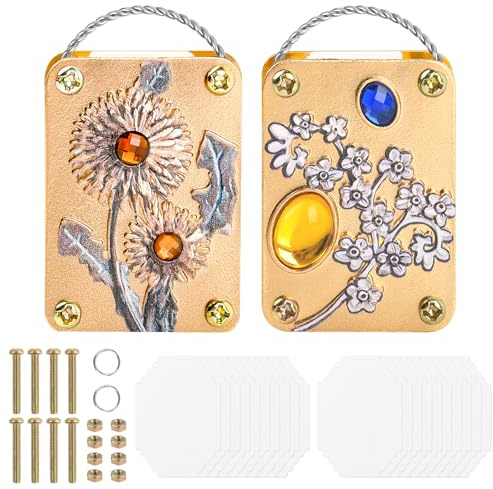 Aéttézoe Mikro Blumenpresse aus Metall DIY Set - Mini Pflanzenpresse zum Pressen und Konservieren von Blumen, Kreativ Set für Handwerks- und Pflanzenliebhaber (2 Stück)