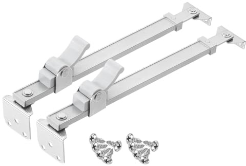QUARKZMAN 2Pcs 15 pouces Fenêtre Charnières, Acier inoxydable Acier À battant Fenêtre Compas, Réglable Friction Compas Charnières Fenêtre Entretoise avec Vis, Argent