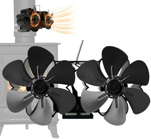 Ventilador de pellet – Ventilador potente activado por el calor, circulador térmico silencioso | Accesorio de ahorro energético para estufa de leña caminos casa chalet calefacción