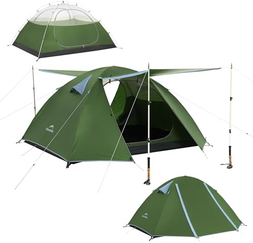 Naturehike Bleik-B 2 Person 3 Person Tent, Lightweight Backpacking Tents for Camping, Double Layer Waterproof Camping Tent