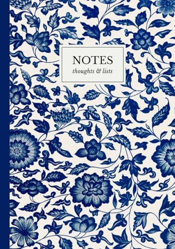 Vintage Chinese Blue & White Floral Notebook: A5 Lined Notebook | Decorative Pattern