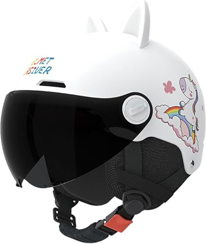 Caimcie Demi-Casque de Moto pour Enfants 2-14 Ans, Homologué Dot/ECE, Garçons et Filles, Idéal pour Route, Karting, Motocross et Trottinette Électrique I,48-56cm