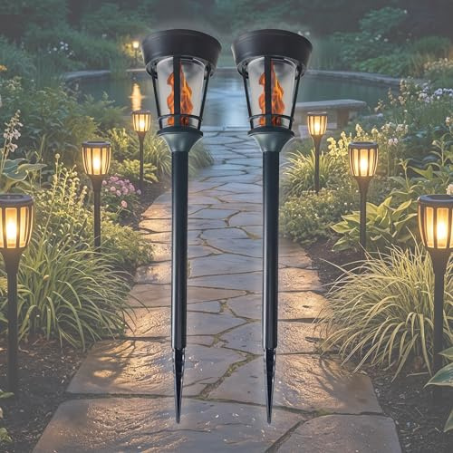 BOLD Julian LED solspett flamma 2 stycken (1600–1800K, IP44 stänksäker, 8 timmars livslängd, 6 timmars solladdningstid, 1 x på/av-brytare) – mattsvart