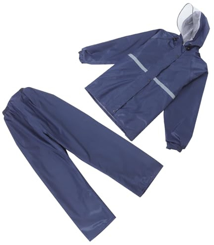 PRETYZOOM Combinaison de Pluie Réfléchissante pour Moto et Vélo en Tissu Oxford Doublure en Mesh, Design Double Couche Séparé, Imperméable et Sécuritaire pour Activités Extérieures de Nuit