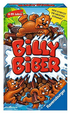 Ravensburger 23280 - Billy Biber, Mitbringspiel für 1-4 Spieler, Kinderspiel ab 4 Jahren, kompaktes Format, Reisespiel