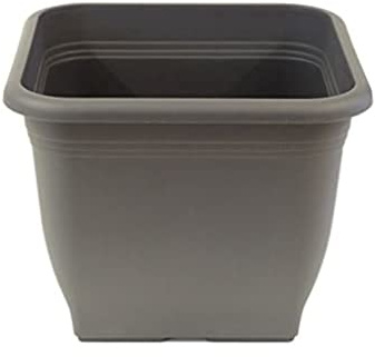 greemotion Pot de fleurs carré en plastique 58 x 58 cm 76,5L - Pot pour plantes extérieures et intérieures - Pot de jardin couleur anthracite