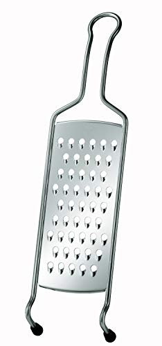 RÖSLE Grobreibe Classic, Hochwertige Reibe für Rohkost, Kartoffeln, Gemüse oder Käse, mit Drahtgriff und Silikonstandfuß, Edelstahl 18/10, Silberfarben, 40 cm