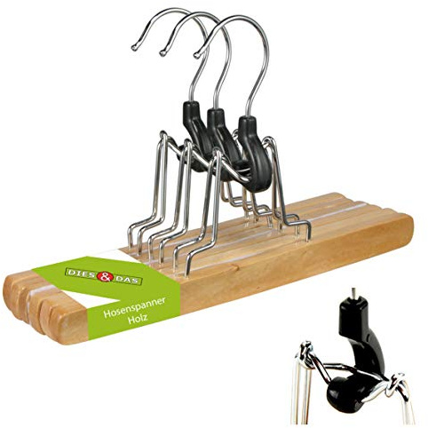 Haushalt International Hosenspanner 3er-Set aus Holz Länge: ca. 24,5 cm