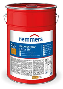 Remmers Dauerschutz-Lasur UV eiche rustikal, 20 Liter, Dekorative Medium-Solid-Lasur für Außen, auch für helle Farbtöne und farblos UV+, wetterbeständig