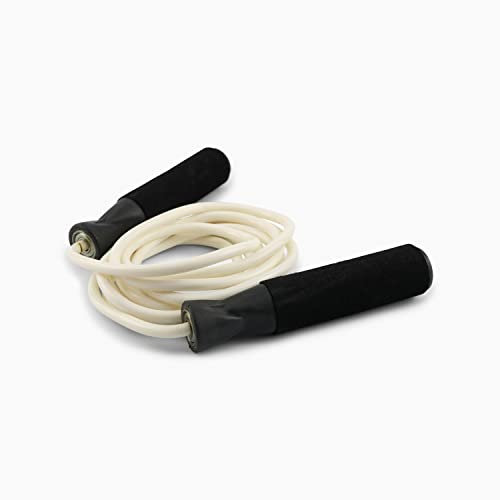 Splay Nylon Skipping Rope White, Rounded Handle for Perfect Grip, Speed Jump Rope with Foam Grip, Exercise & Workout, Quick Fatburn, All Ages of People