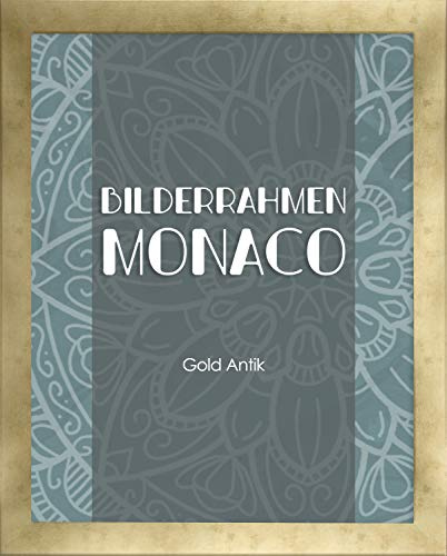 Homedeco-24 Fotorahmen Monaco 62x90 cm Bilderrahmen Gold Antik Posterrahmen