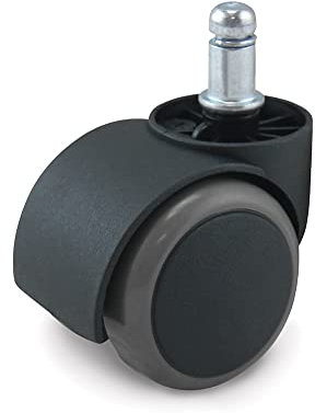 Waytex 78151 Roulette avec revêtement caoutchouc pour Fauteuil de bureau Universelles Diamètre 50 mm pour Sol dur Couleur Noir/Gris