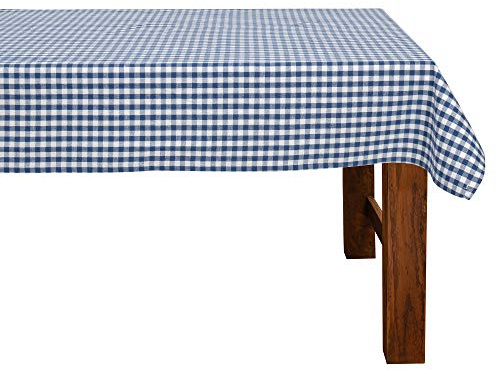 FILU Tischdecke 130 x 220 cm Blau/Weiß kariert (Farbe und Größe wählbar) - hochwertig gefertigtes Tischtuch aus 100% Baumwolle