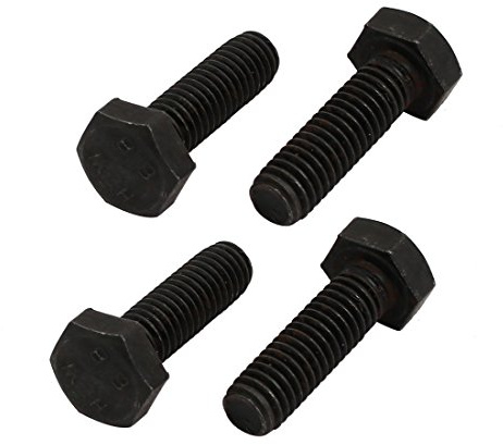 sourcing map 4 Stück Sechskant Maschinenschrauben 8.8 Grad M6x20mm | Sechskantschraube Vollgewinde, Linksgewinde