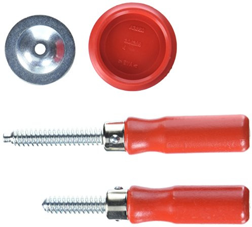 Bessey Spindel-Set TFM (2 unterschiedliche Spindeln, Druckplatte, Schutzkappe) - Rot - Metall - Klemmset - Zange