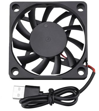 Ronyaoko- Dissipateur de chaleur-ventilateur de refroidissement de 5 V et 0,18 A avec câble USB 60 x 60 x 10 mm, ventilateur 6010 sans balais pour unité centrale CC, 60 mm x 10 mm