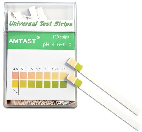AMTAST pH-Teststreifen 4.5-9.0 Testen von Alkali- und Säurewerten in Körper pH-Wert Tests (100 Streifen)