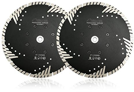 SHDIATOOL Diamant-Trennklinge mit Turbo-Schrägschutzzähnen, 2 Stück, 230 mm, für Beton, Fliesen, Granit, Marmor, Mauerwerk, Ziegel