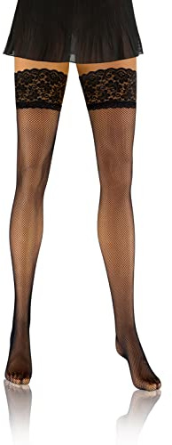 sesto senso Calze a Rete Autoreggenti Donna Sexy Lingerie 1/2 XS-S Nero