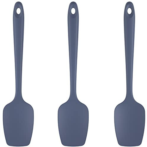 U-Taste Silikon Spatel Löffel 3er-Set, 315℃ Hitzebeständiger Antihaft-Gummischaberlöffel, Bpa Frei Flexibel Servierlöffel Küchenutensilien für Antihaftbeschichtetes Kochgeschirr (Mitternachtsblau)