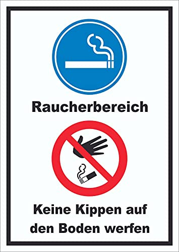 HB-Druck Schild Raucherbereich Boden verboten hochkant A3 (297x420mm)