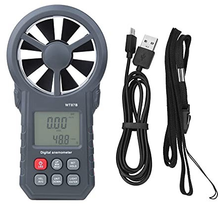 Anemometro digitale, WT87B Portatile USB Bluetooth Anemometro Digitale Termometro Misuratore di velocità del vento