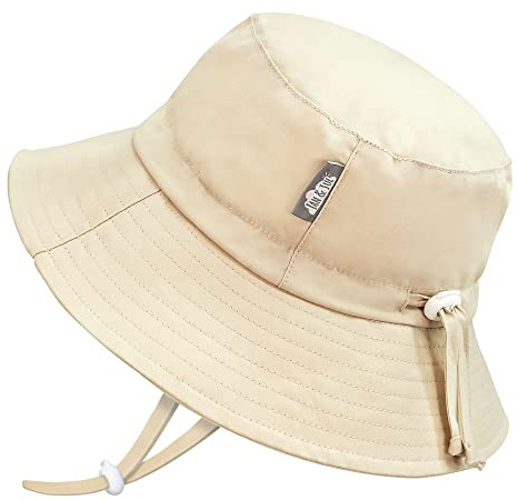 Jan & Jul Baby Sonnenhut, Fischerhut mit UV-Schutz UPF 50+ (Sand, 0-6 Monate)