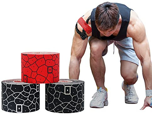 LTLCLZ 5M Kohäsive Bandage Mit Aufdruck Zur Linderung Von Muskelschmerzen Und Knie Knöchel Unterstützung Für Basketballübungen Im Freien,Schwarz