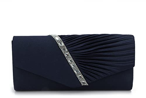 EVEOUT Satin mit Kristall Abend Clutch Handtasche für Damen Schultertasche Hochzeitsfeier Prom Geldbörse für Damen Brauttasche