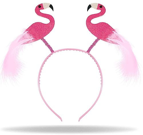 Hatstar Doppel Flamingo Haarreif | Stirnband Haarband | Kopfschmuck Accessoire für Damen Herren & Kinder | Haarschmuck für Motto/Kostüm Party, Karneval & Fasching