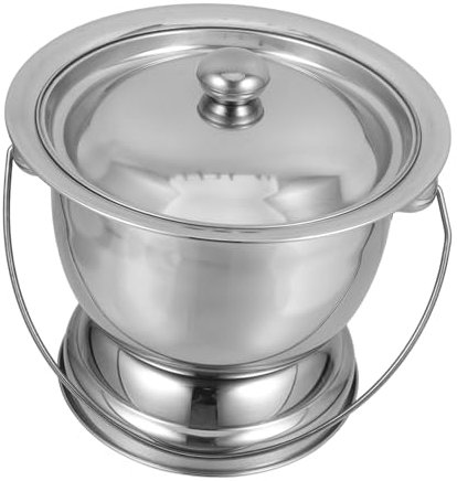 Lurrose Hygienisches Nachttopf Edelstahl Für Erwachsene Und Junge Mädchen Tragbarer Urintopf Mit Deckel Für Reisen Und Notfälle Langlebig Und Leicht Zu Reinigen Für Senioren Und