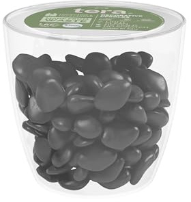 Tera Steine für Vasen und Aquarien, bunte dekorative Kieselsteine aus Kunststoff, verschiedene Farben, Größe 3-4 cm (Small Pot Pack, Schwarz)