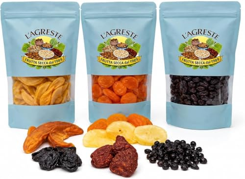 L'AGRESTE : FRAGOLE ESSICCATE NATURALI per osmosi SENZA ZUCCHERI AGGIUNTI E SENZA CONSERVANTI Con succo di mela. Confezione da 500g – IDEALE PER SNACK, YOGURT, DOLCI E COLAZIONE