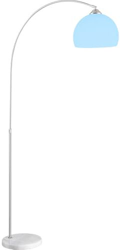 LED Bogen Stehlampe höhenverstellbar Bogenleuchte weiß dimmbar Sockel aus Marmor Standleuchte, 1x E27 8,5 Watt RGB LED Farbwechsler, Wohnzimmer Schlafzimmer Esszimmer