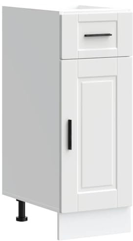 vidaXL Mueble bajo de Cocina Porto Madera contrachapada Blanca, Mueble bajo de Fregadero, Mueble bajo de Cocina con cajón, Mueble bajo de Fregadero