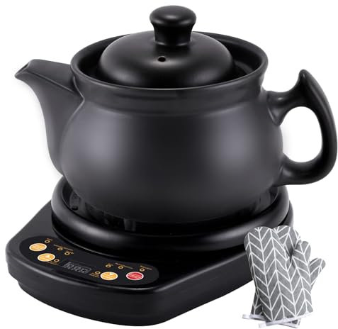 WXFKLDJ Pentola per Medicina Cinese 4L Cuocitore Elettrico per Medicina A Base di Erbe Pentola Automatica per Medicina A Base di Erbe Cuocitore Elettrico per Tisane in Ceramica per Erbe Entro 600 G