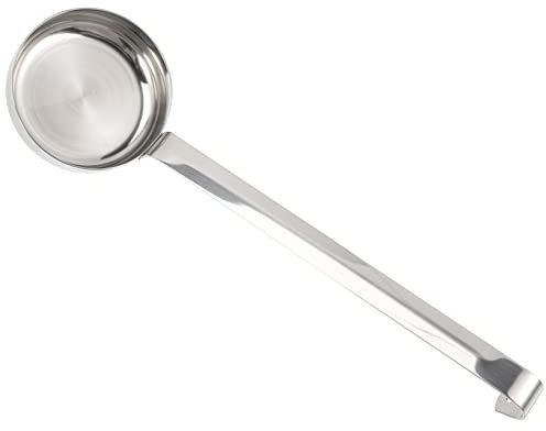 NAMOARLY Stainless Steel Pizza Sauce Ladle and Flat Spoon, Long Handle Cooking Spoon for Restaurant and Home Use, Non-Stick Kitchen Sauce Spread and Soup Serving Utensil