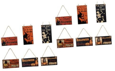 Cabilock 2 Juegos Listado Pancartas De Fiesta De Halloween Cochera Decoración De La Botella De Decoración Tiki Bar Neón Hogar Calcomanías Cuerda De Orange 6 Piezas * 2