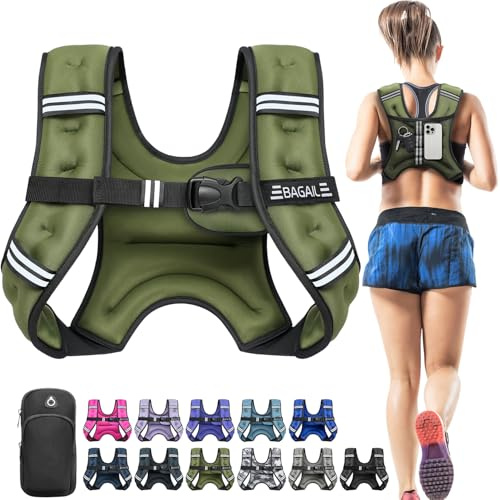 Bagail Gilet Lesté Pour la Musculation, Taille Ajustable, Poche Pratique, Gilet Lesté en Sable de Fer, Idéal Pour les Séances de Gymnastique, le Yoga et les Exercices d'Aérobic.