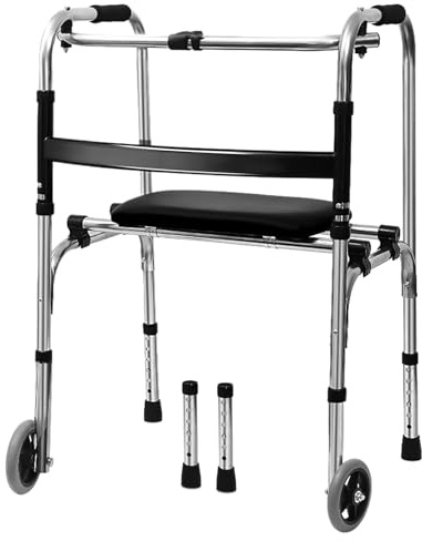 Klappbarer Gehwagen mit Rädern und Sitz, leichte Gehhilfen mit Stehhilfe, tragbarer medizinischer Gehwagen, höhenverstellbar,A