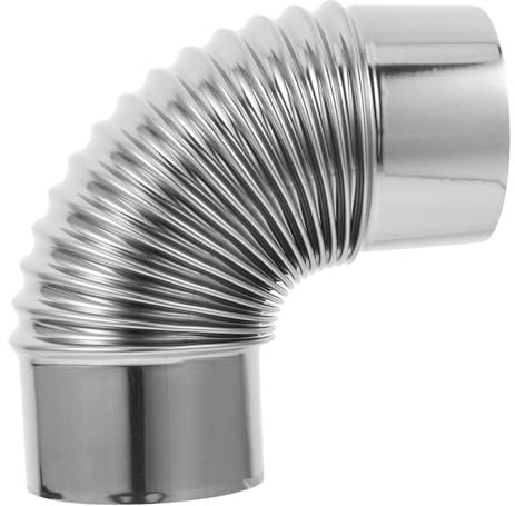 TOBBOMEY 90degré Tuyau De Poêle Acier Inoxydable Conduit Évacuation pour Cheminée Design Coudé pour Poêle à Bois Installation Facile Et Fiable