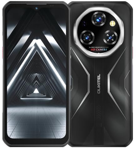 OUKITEL WP55 Rugged Smartphone 5G - Android 15 Rugged Phone, 36GB RAM+256 ROM, 11000mAh Mobile Phones, 6.6 FHD+ Display, 108MP Camera, IP68/69K Waterproof Phone, 5G Dual SIM/NFC/OTG/GPS, 2025 (Black)