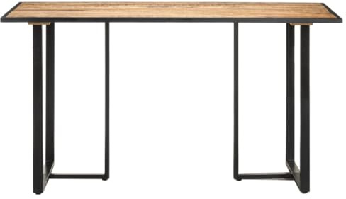 Eleganz Esstisch 140 cm aus rauem Mangoholz mit natürlichem Finish und pulverbeschichtetem Eisen - Langlebig & stilvoll für Wohnzimmer oder Esszimmer