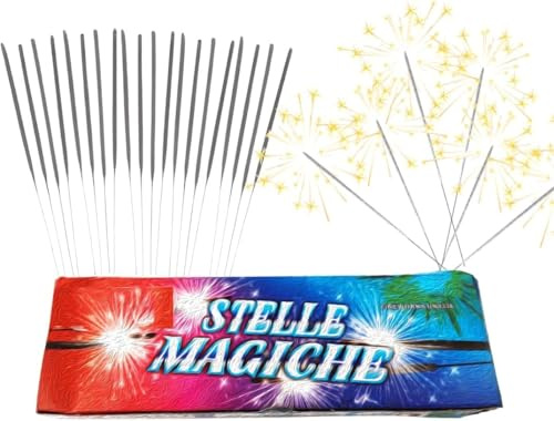300 Candeline Magiche 17cm Scintille Luminose - Kit 30 Confezioni da 10 Bastoncini Scintillanti - Perfette per Matrimonio, Compleanno, Capodanno, Feste All'aperto e Party