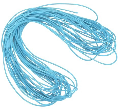 QUARKZMAN Spago Cerato 1mm Spago In Poliestere Cerato 10 Metri Filo Cerato Per Realizzazione Bracciali, Collane, Bigiotteria, Creazione Di Gioielli E Lavori Fai Da Te (Azzurro Chiaro)